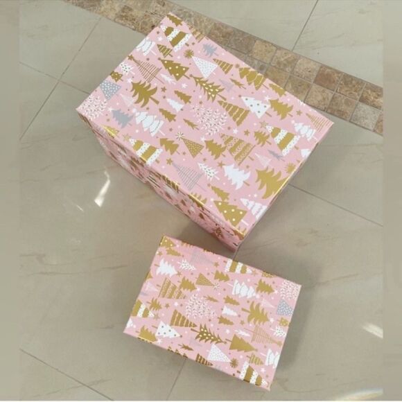 Set of 2 Pink Christmas Gift Boxes - Picture 9 of 9